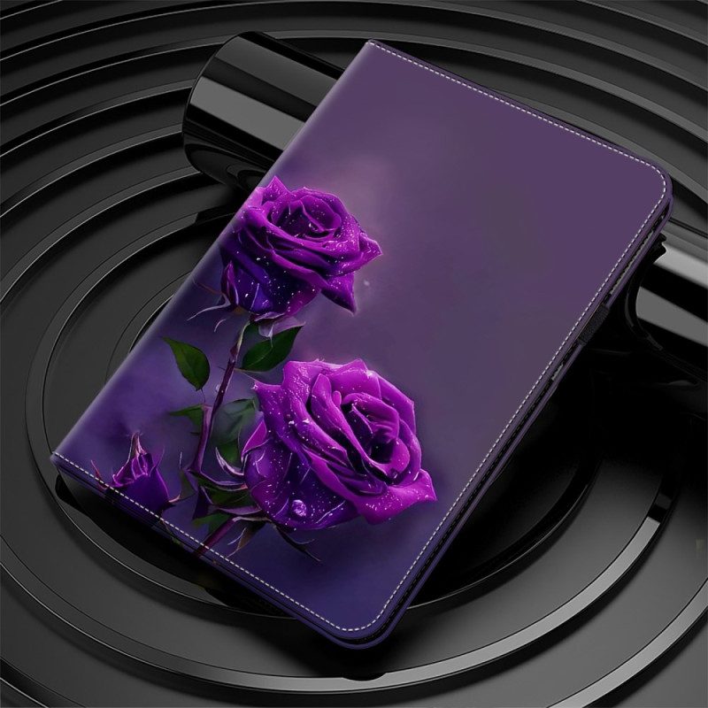 Case iPad (2025) Telefonfodral Lila Rosor