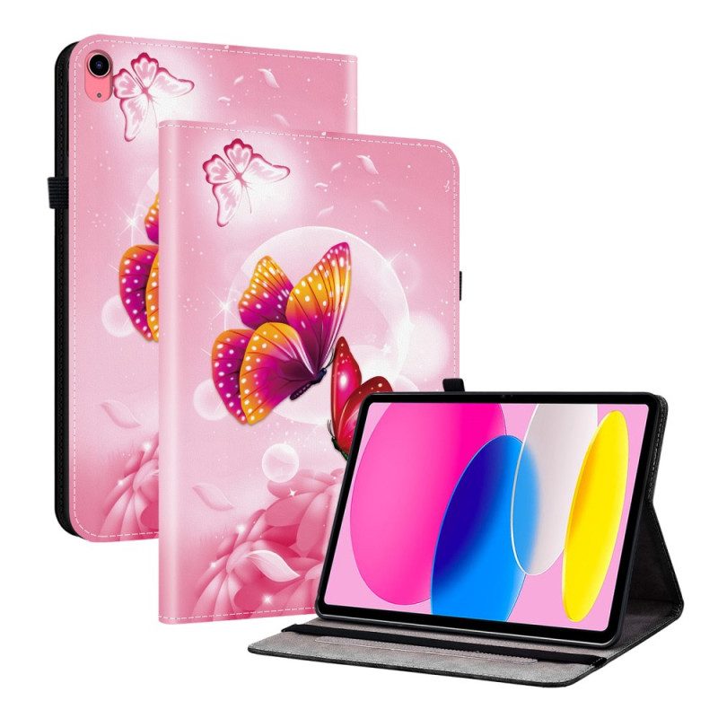 Case iPad (2025) Telefonfodral Rosa Fjärilar