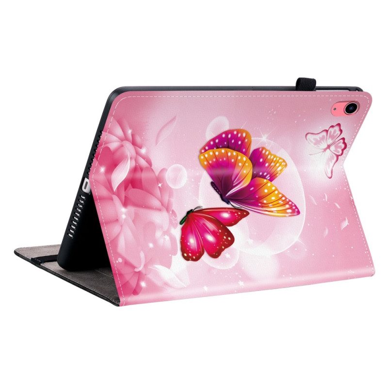 Case iPad (2025) Telefonfodral Rosa Fjärilar