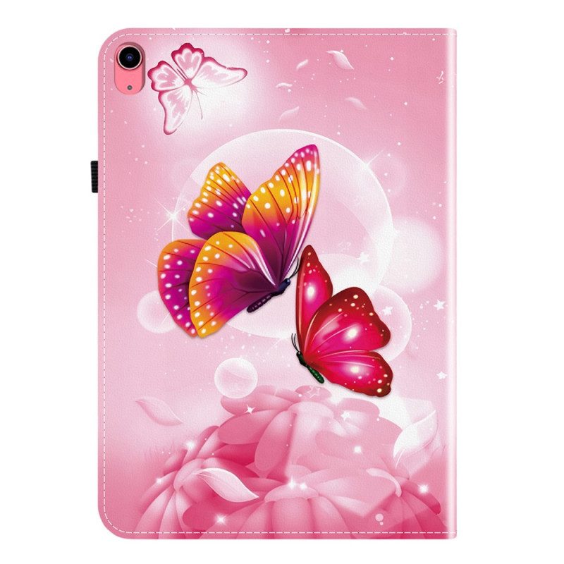 Case iPad (2025) Telefonfodral Rosa Fjärilar