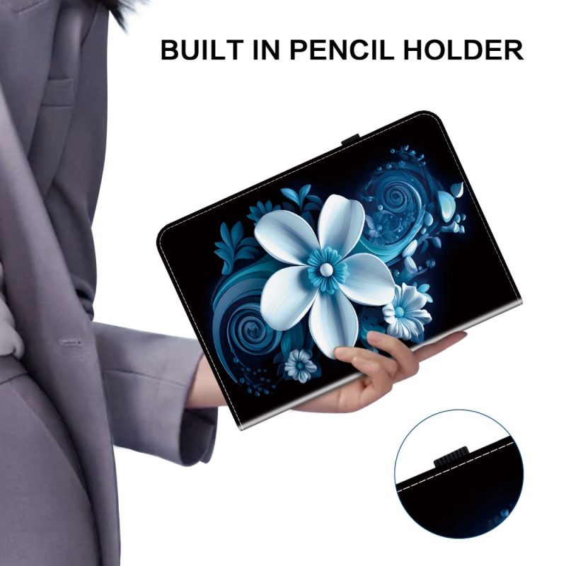 Case iPad (2025) Telefonfodral Vit Orkidé