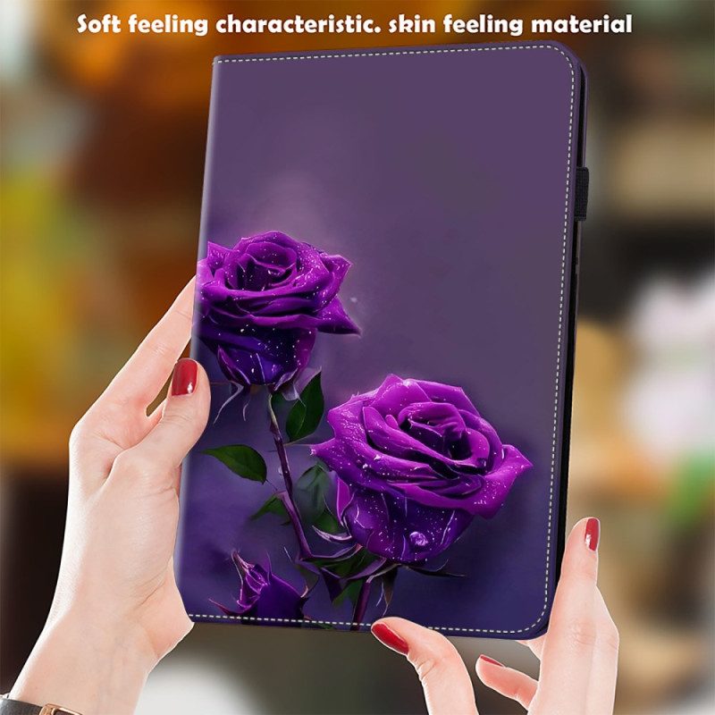 Case iPad Pro 13 (2025) Telefonfodral Lila Rosor