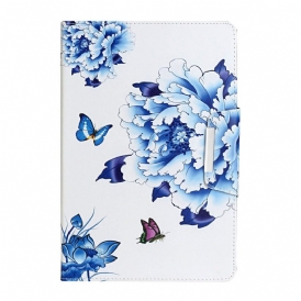 Fodral För iPad Mini 6 (2021) Blå Blommor Och Fjärilar