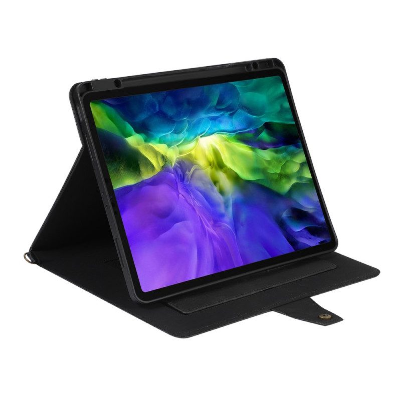 Fodral För iPad Pro 12.9" (2021) (2020) (2018) Axelrem Med Rfid-lädereffekt