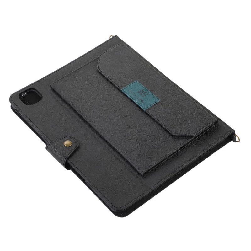 Fodral För iPad Pro 12.9" (2021) (2020) (2018) Axelrem Med Rfid-lädereffekt