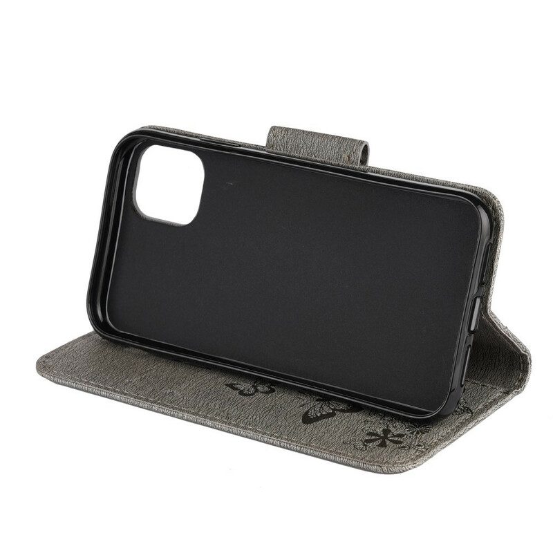 Fodral För iPhone 11 Pro Med Kedjar Fantastiska Remfjärilar
