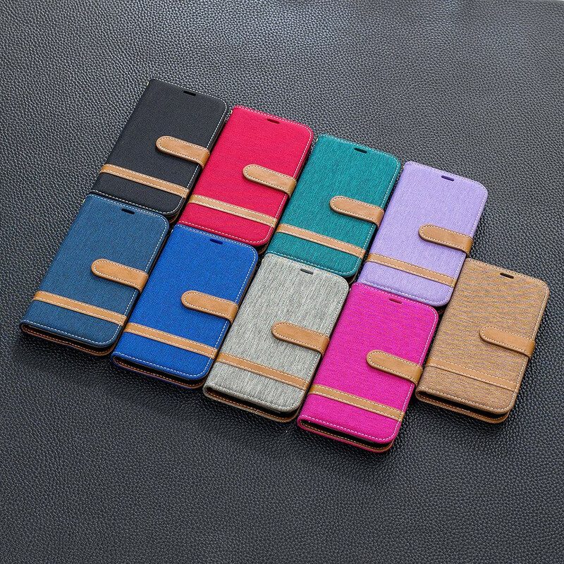 Fodral För iPhone 11 Pro Med Kedjar Tyg- Och Lädereffektrem