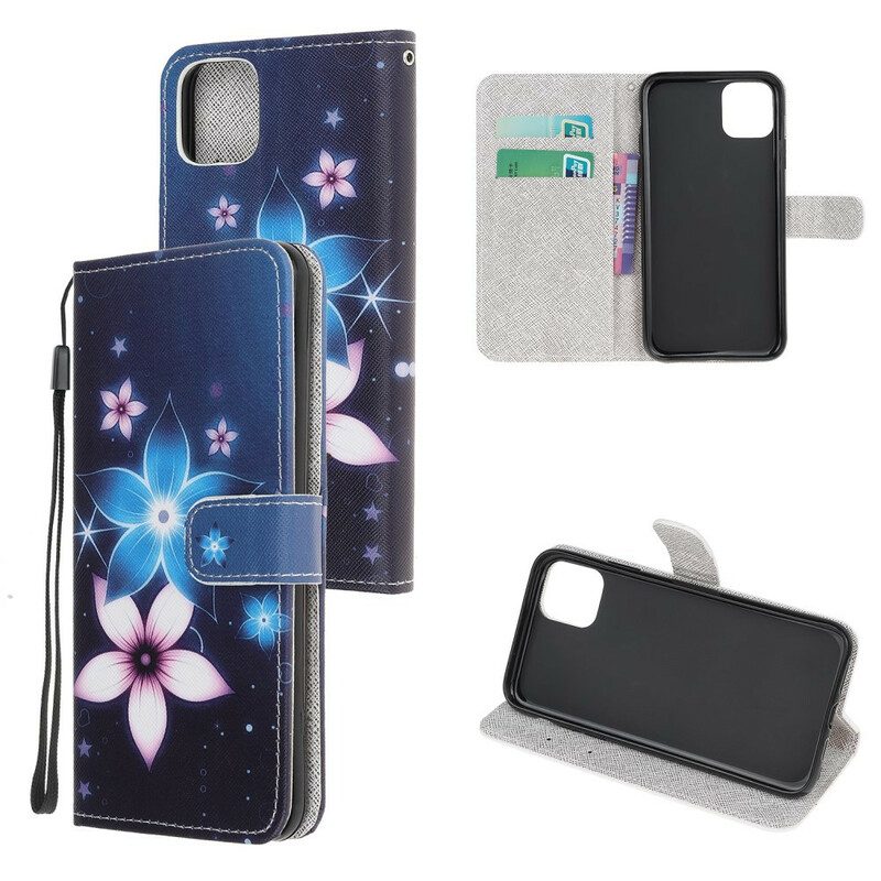 Fodral För iPhone 12 Mini Med Kedjar Lunar Strap Blommor