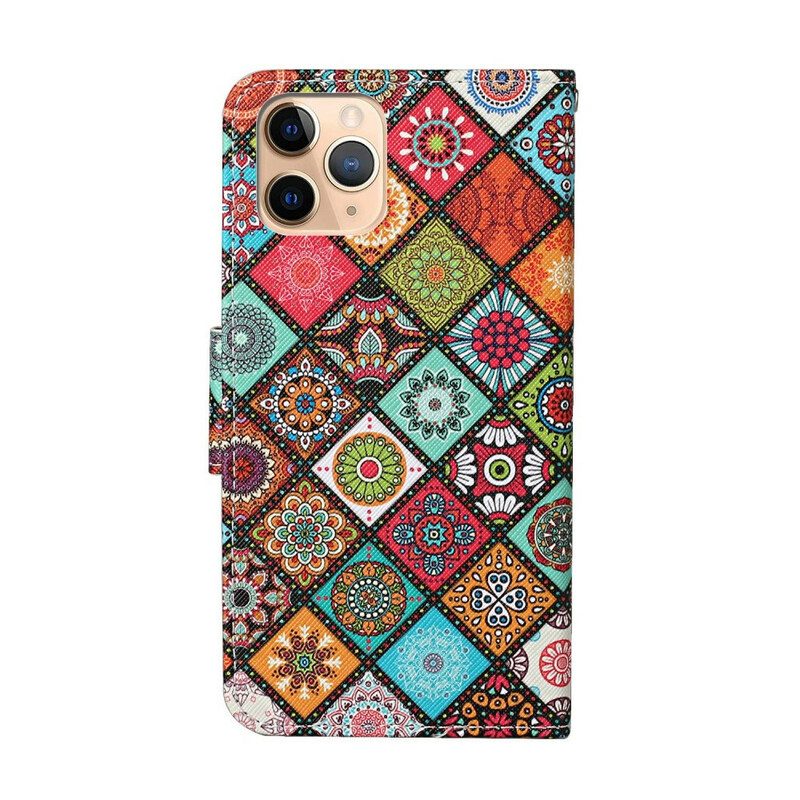 Fodral För iPhone 12 Pro Max Patchwork-mandalas Med Halsband