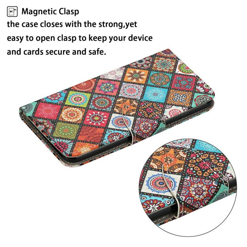 Fodral För iPhone 12 Pro Max Patchwork-mandalas Med Halsband