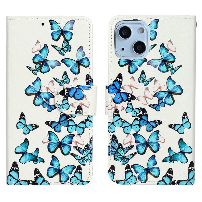 Fodral För iPhone 13 Flygande Fjärilar