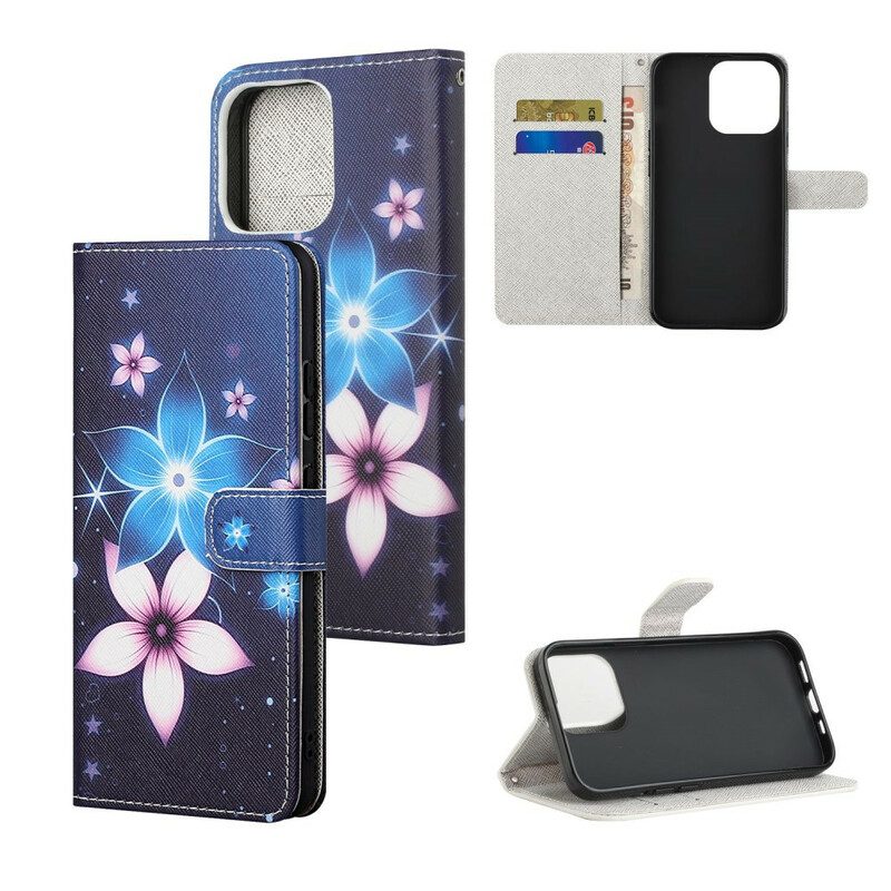 Fodral För iPhone 13 Med Kedjar Lunar Strap Blommor