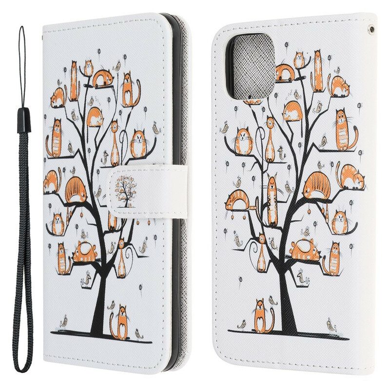 Fodral För iPhone 13 Mini Med Kedjar Funky Cats With Strap