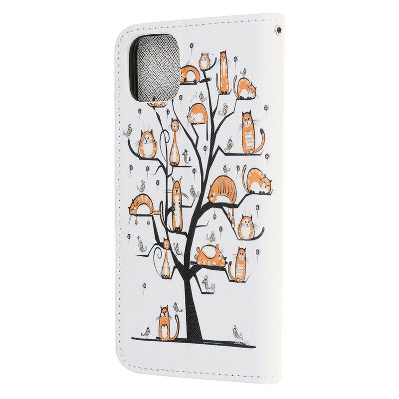 Fodral För iPhone 13 Mini Med Kedjar Funky Cats With Strap