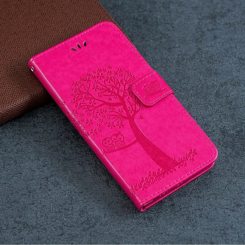 Fodral För iPhone 13 Mini Med Kedjar Träd Och Strappy Owls