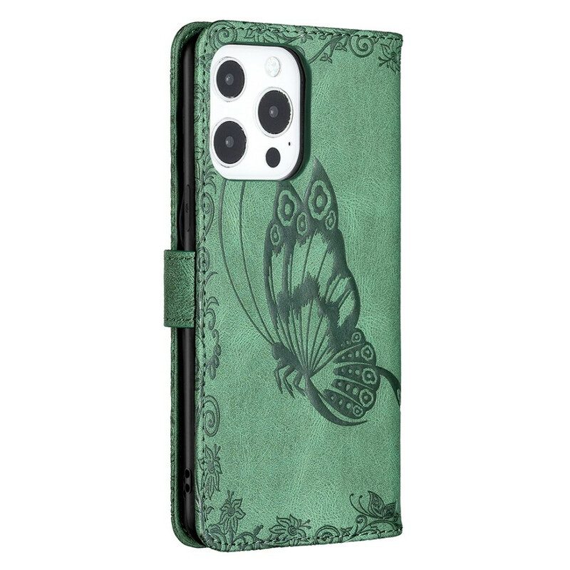 Fodral För iPhone 13 Pro Max Med Kedjar Barock Strappy Butterfly