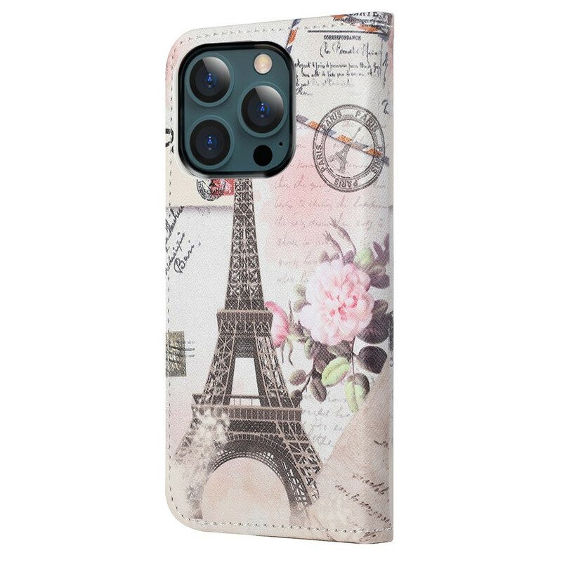 Fodral För iPhone 13 Pro Max Retro Eiffeltorn