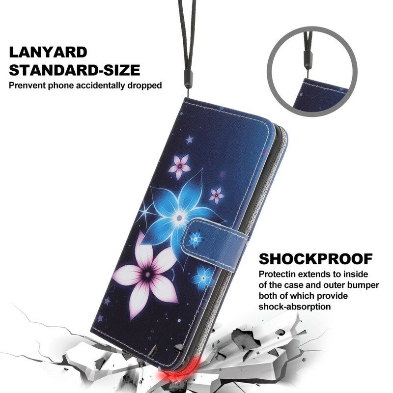 Fodral För iPhone 13 Pro Med Kedjar Lunar Strap Blommor