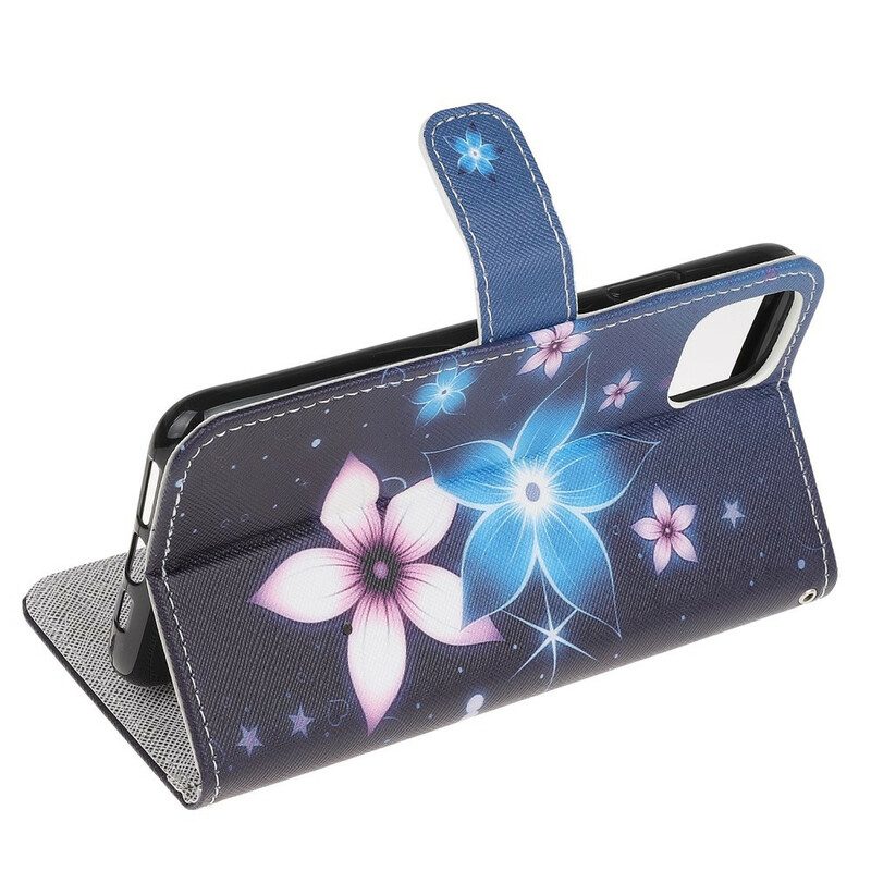 Fodral För iPhone 13 Pro Med Kedjar Lunar Strap Blommor