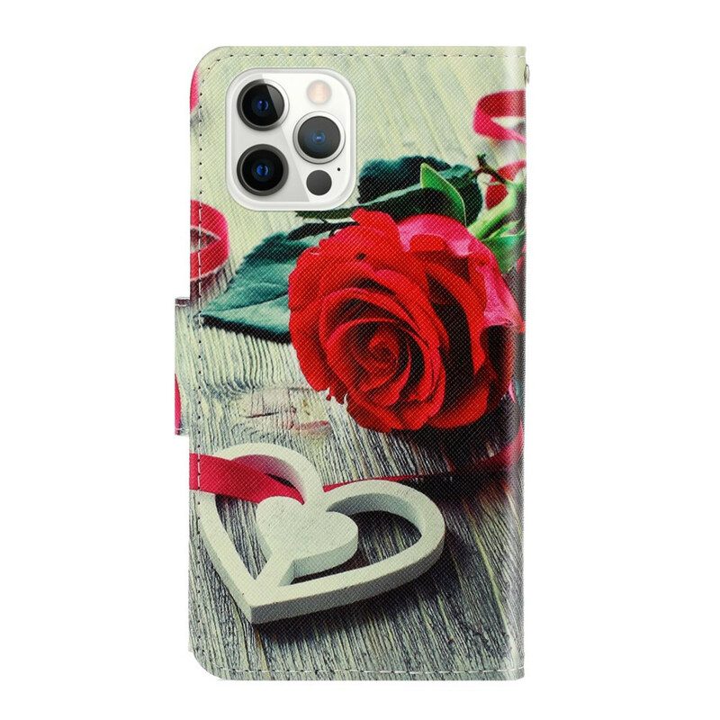 Fodral För iPhone 13 Pro Med Kedjar Romantic Strappy Rose