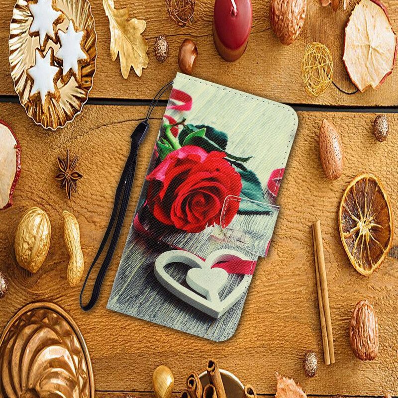Fodral För iPhone 13 Pro Med Kedjar Romantic Strappy Rose