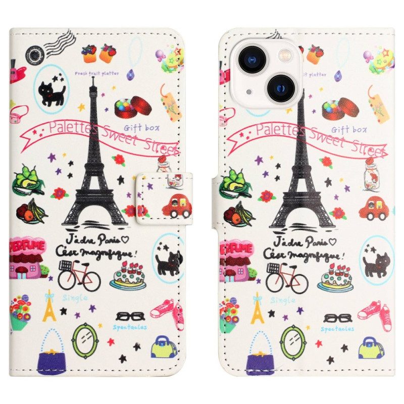 Fodral För iPhone 14 Jag Älskar Paris