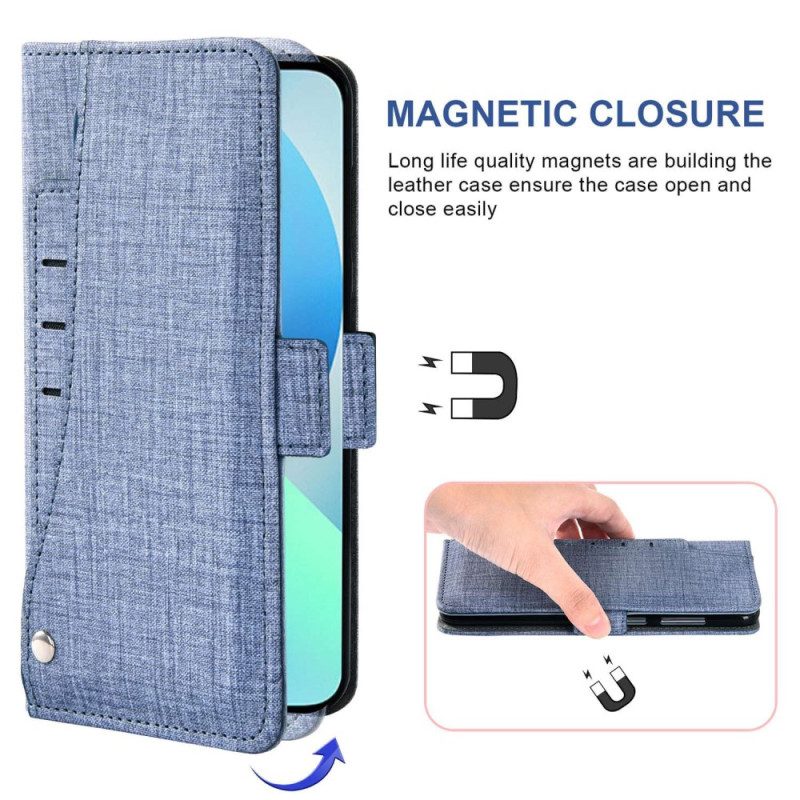Fodral För iPhone 14 Jeans Med Roterande Korthållare