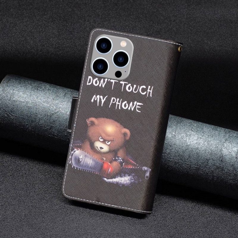 Fodral För iPhone 14 Pro Max Dangerous Bear Dragkedja