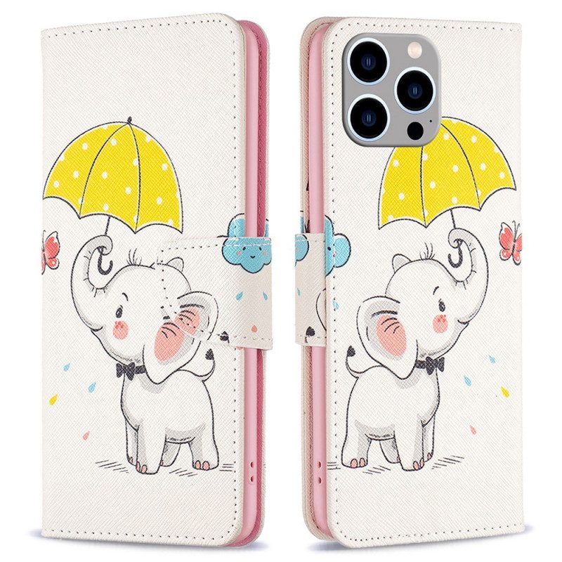 Fodral För iPhone 14 Pro Max Elefant I Regnet