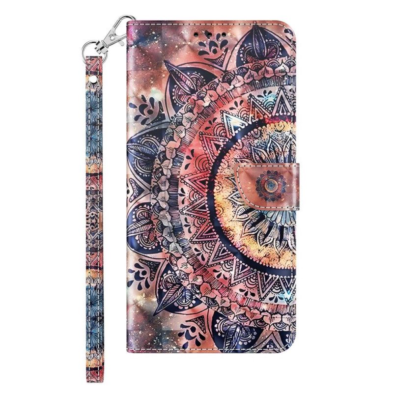 Fodral För iPhone 14 Pro Med Kedjar Färgglad Strappy Mandala