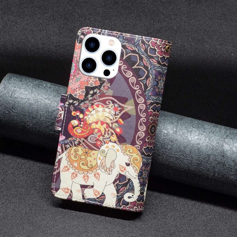 Fodral För iPhone 14 Pro Plånboksfodral Elefantplånbok