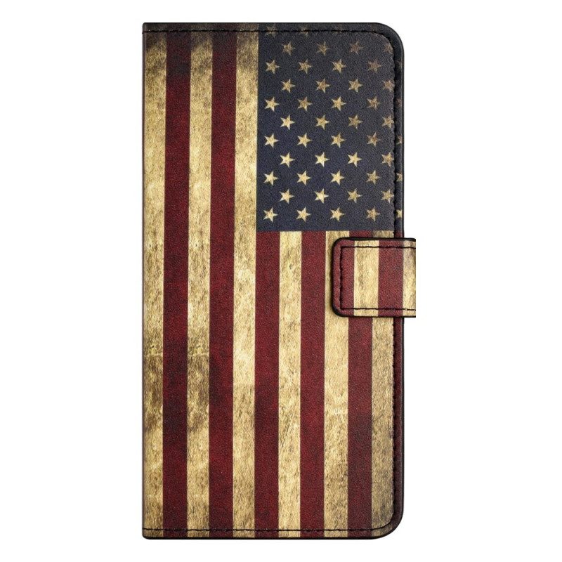 Fodral För iPhone 14 Pro Vintage Amerikanska Flaggan