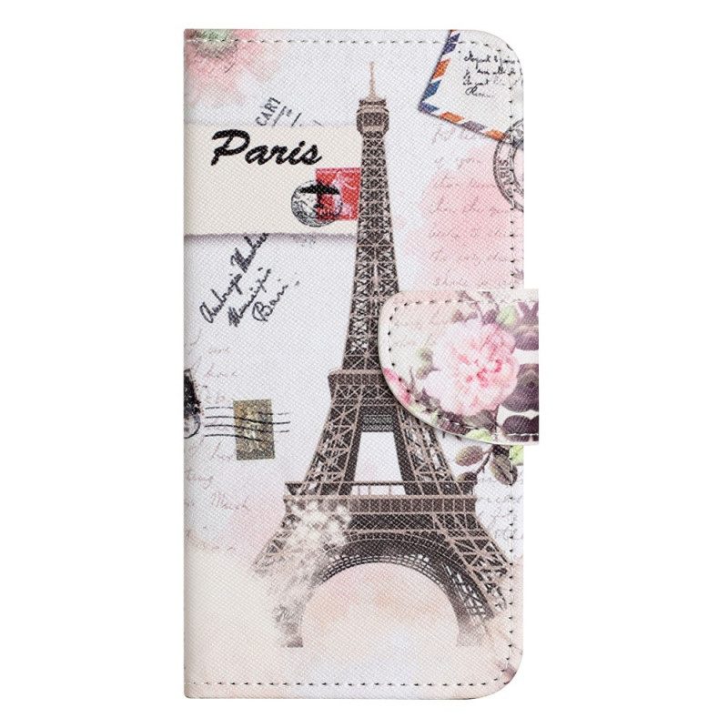 Fodral För iPhone 14 Pro Vintage Eiffeltornet