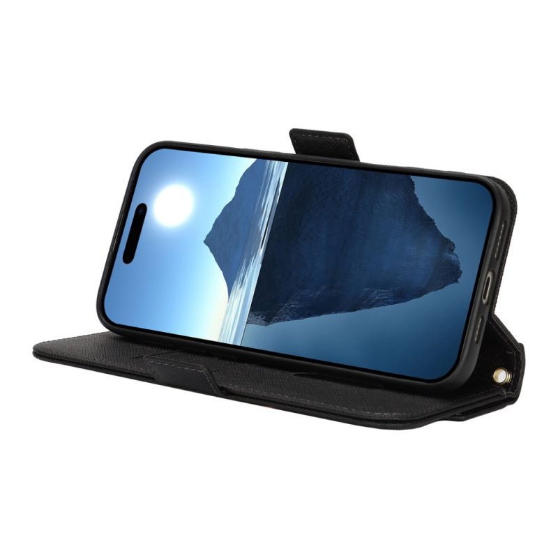 Fodral För iPhone 17 Plånbok Med Axelrem Och Spegel