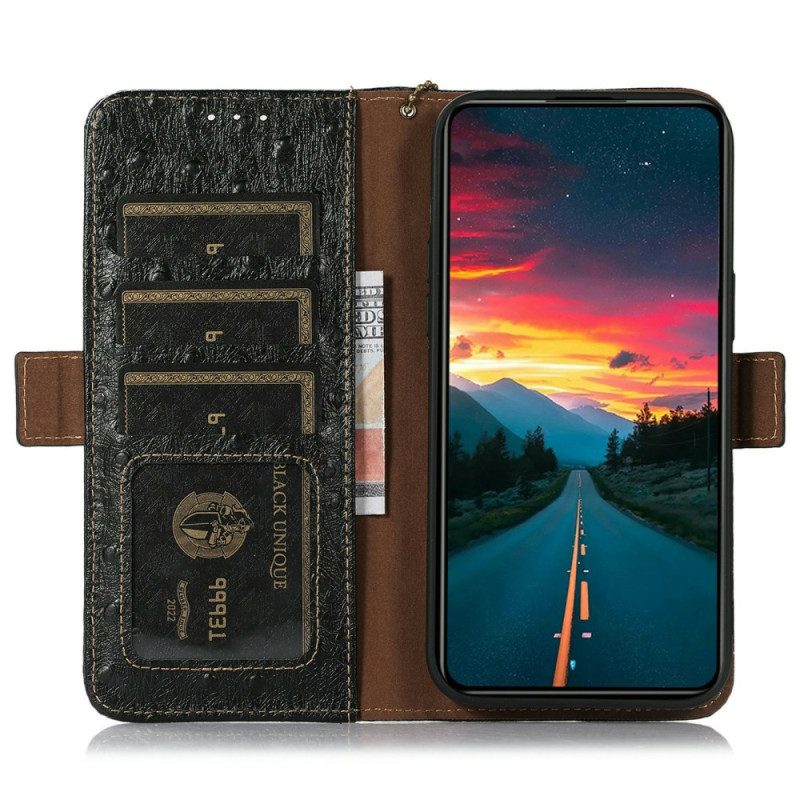Fodral För iPhone 17 Pro Strutsstrukturerat Läder