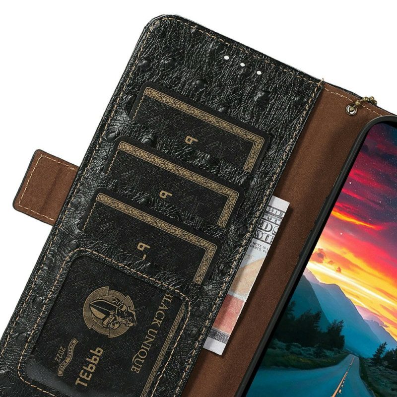 Fodral För iPhone 17 Pro Strutsstrukturerat Läder