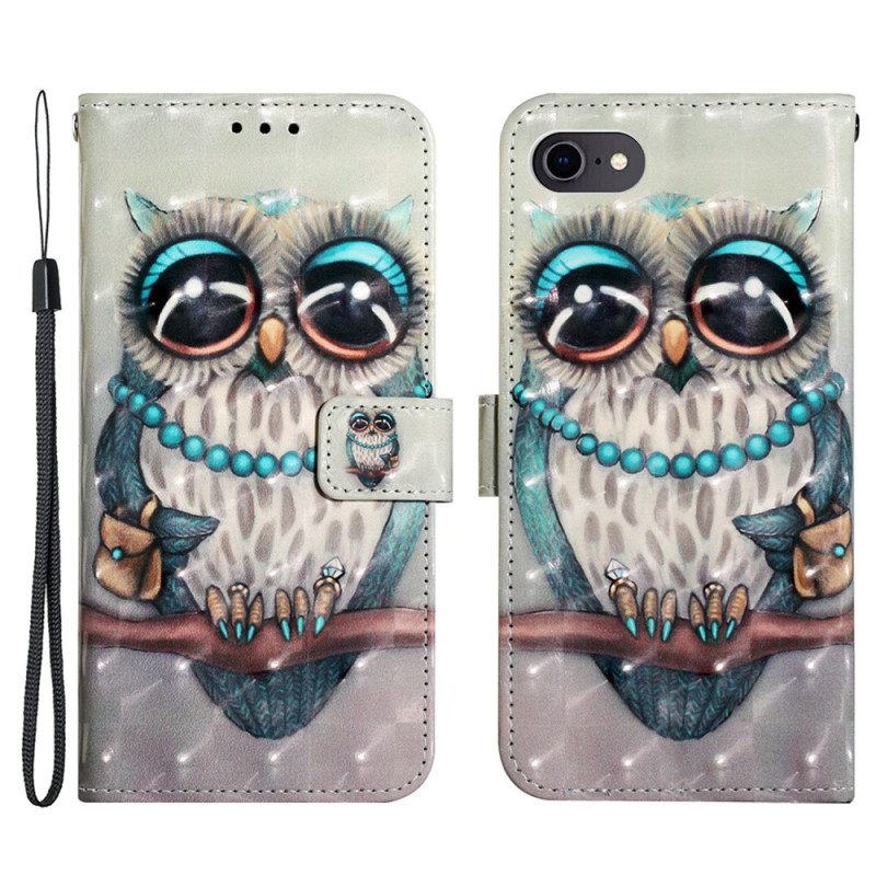 Fodral För iPhone SE 3 / SE 2 / 8 / 7 Med Kedjar Fröken Strappy Owl