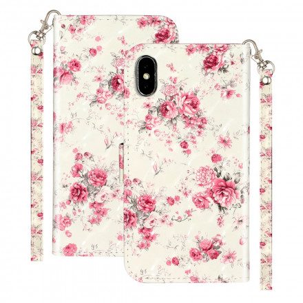 Fodral För iPhone X / XS Med Kedjar Blommor Ljusa Fläckar Med Rem