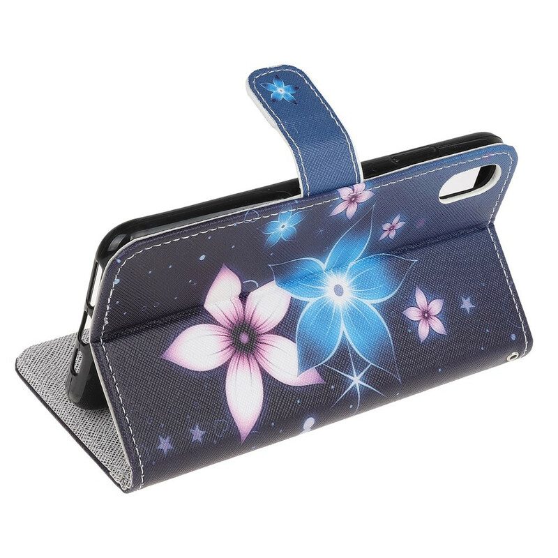 Fodral För iPhone XR Med Kedjar Lunar Strap Blommor