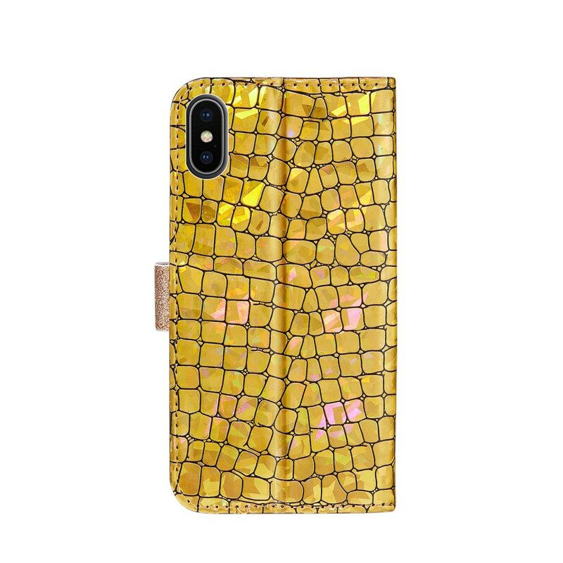 Fodral För iPhone XS Max Croc-diamanter