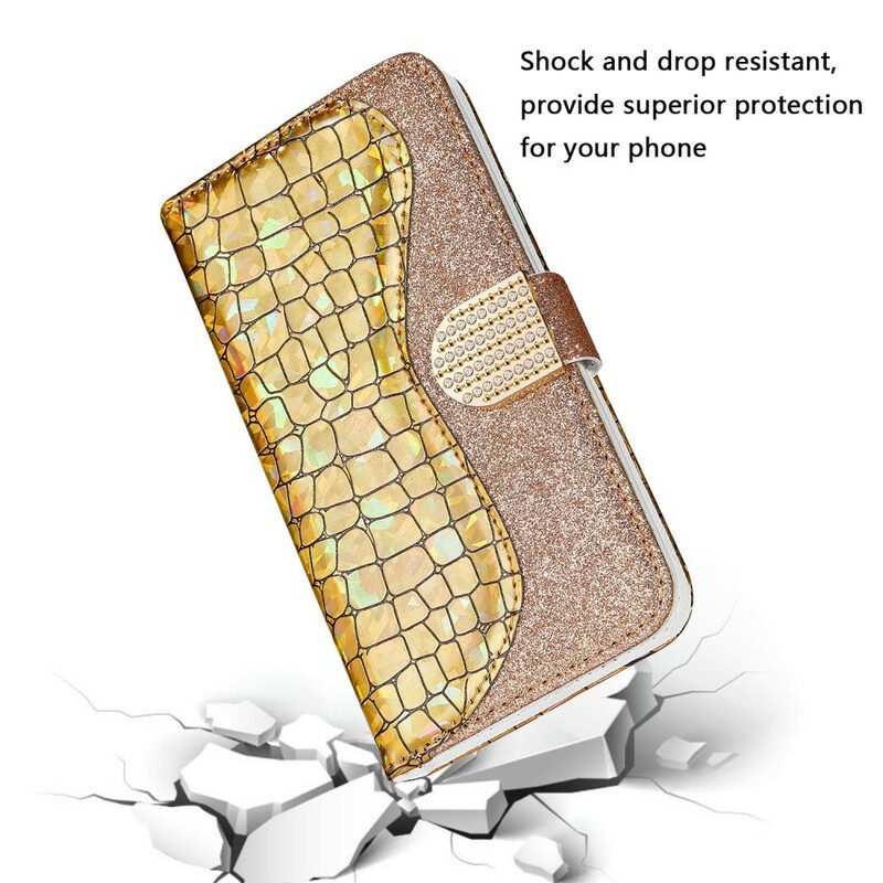 Fodral För iPhone XS Max Croc-diamanter