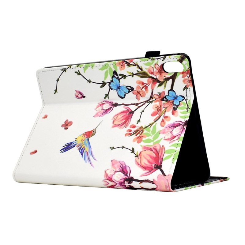Fodral iPad (2025) Blom- Och Fågelmönster