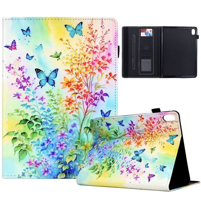 Fodral iPad (2025) Blommor Och Fjärilar