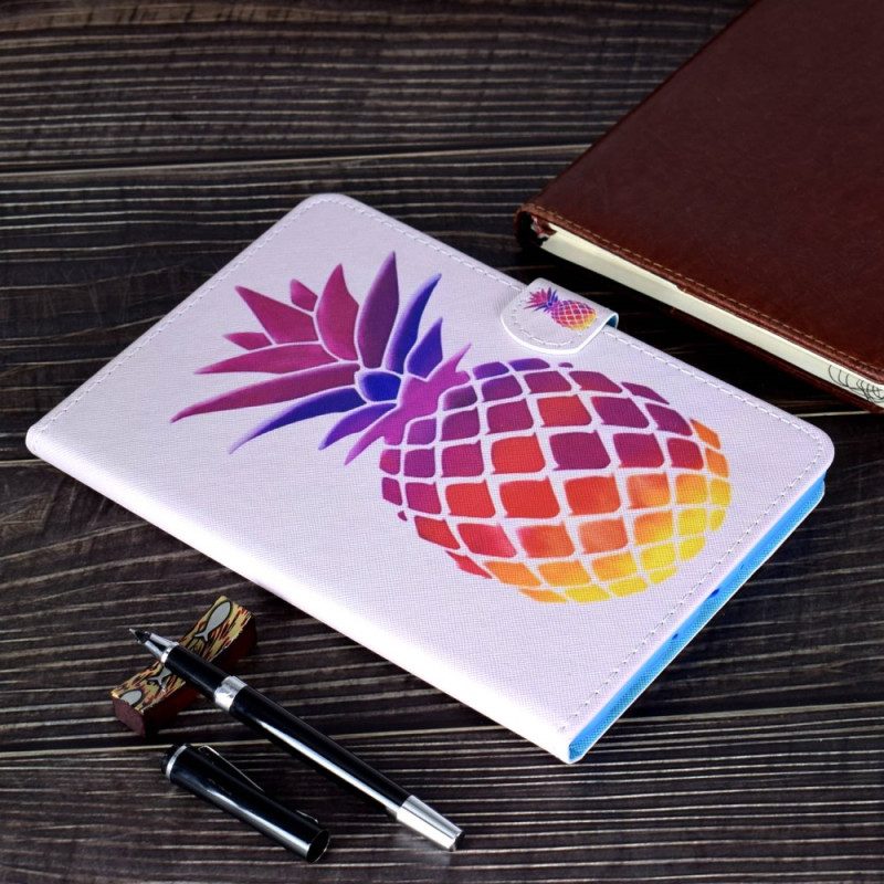 Fodral iPad (2025) Färgglad Ananas