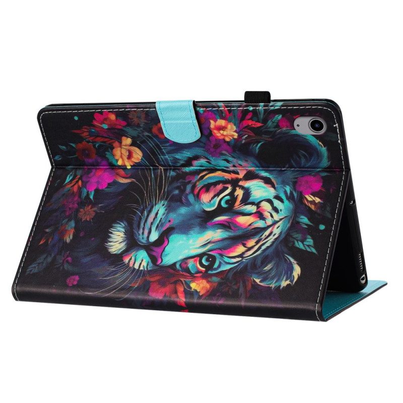 Fodral iPad (2025) Färgglad Tiger