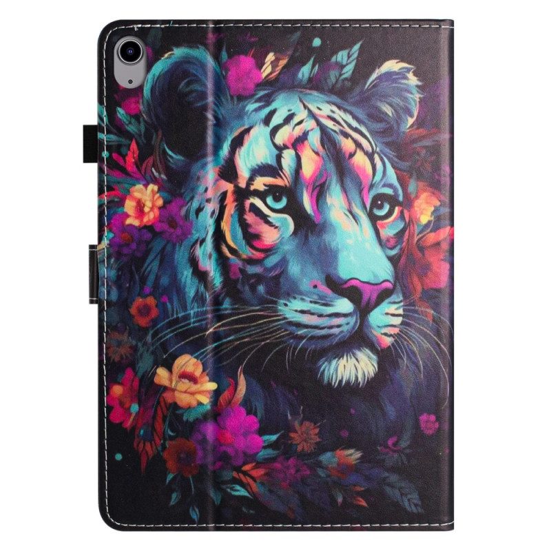 Fodral iPad (2025) Färgglad Tiger