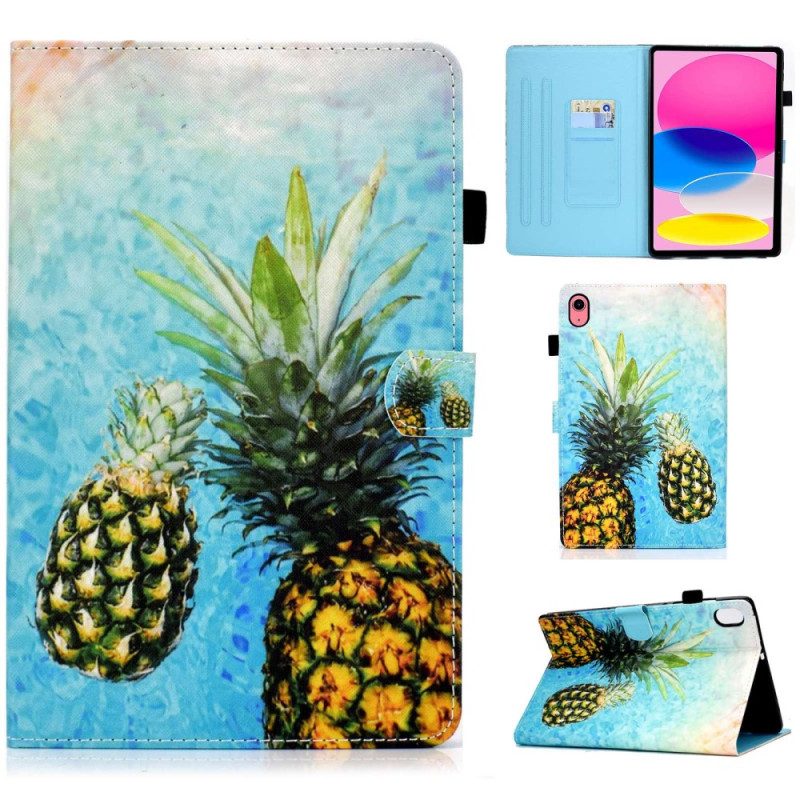 Fodral iPad (2025) Grafisk Ananas
