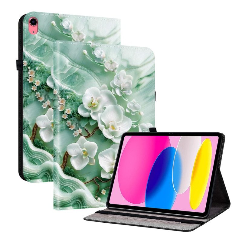 Fodral iPad (2025) Jadeblommor