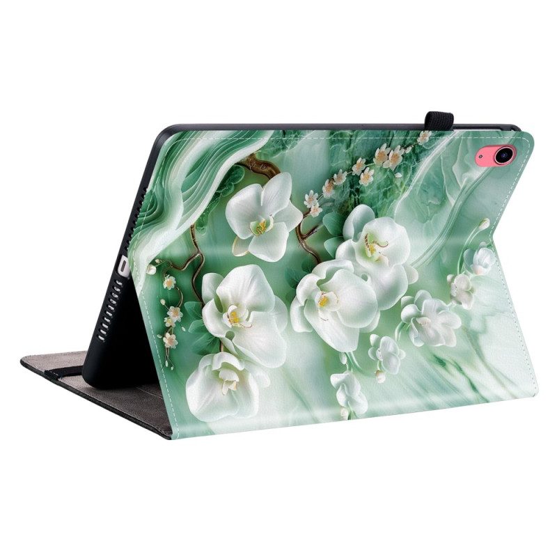 Fodral iPad (2025) Jadeblommor