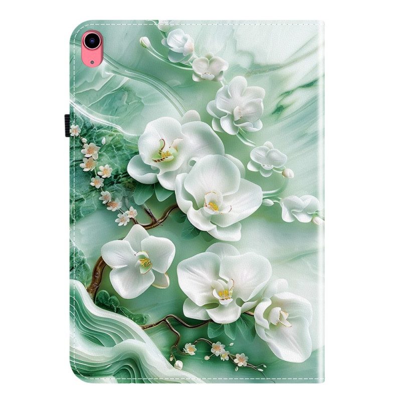 Fodral iPad (2025) Jadeblommor